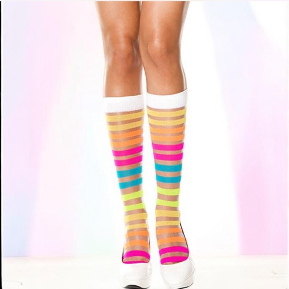 Colorful Striped Knee-High Socks